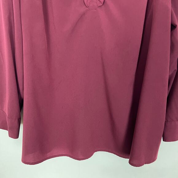 Lane Bryant Burgundy Long Sleeve Top Size 18 - Picture 4 of 11